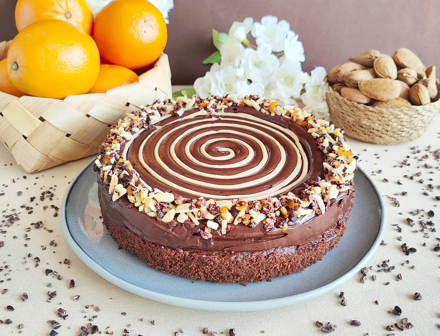 Almond orange chocolate cake