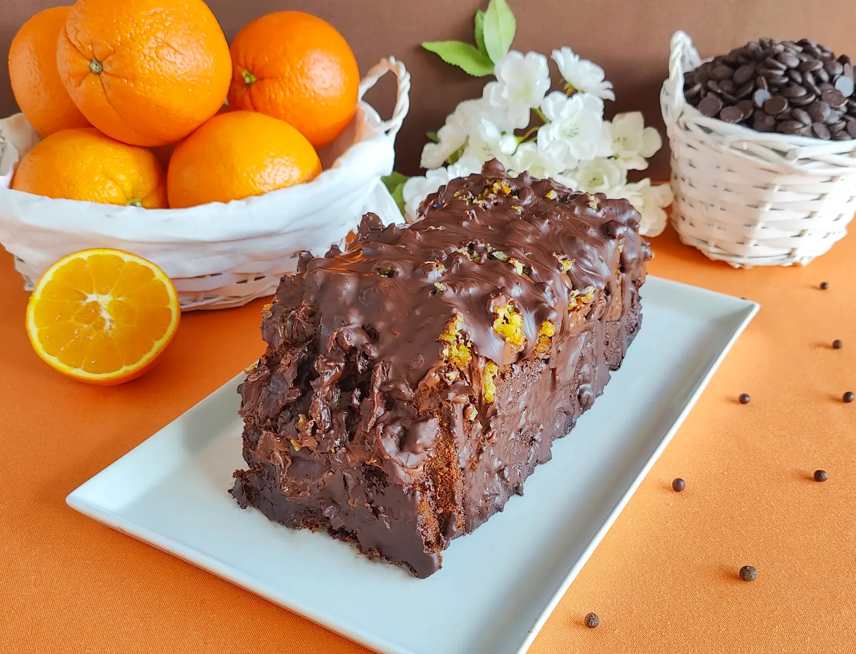 Moist orange and chocolate cake