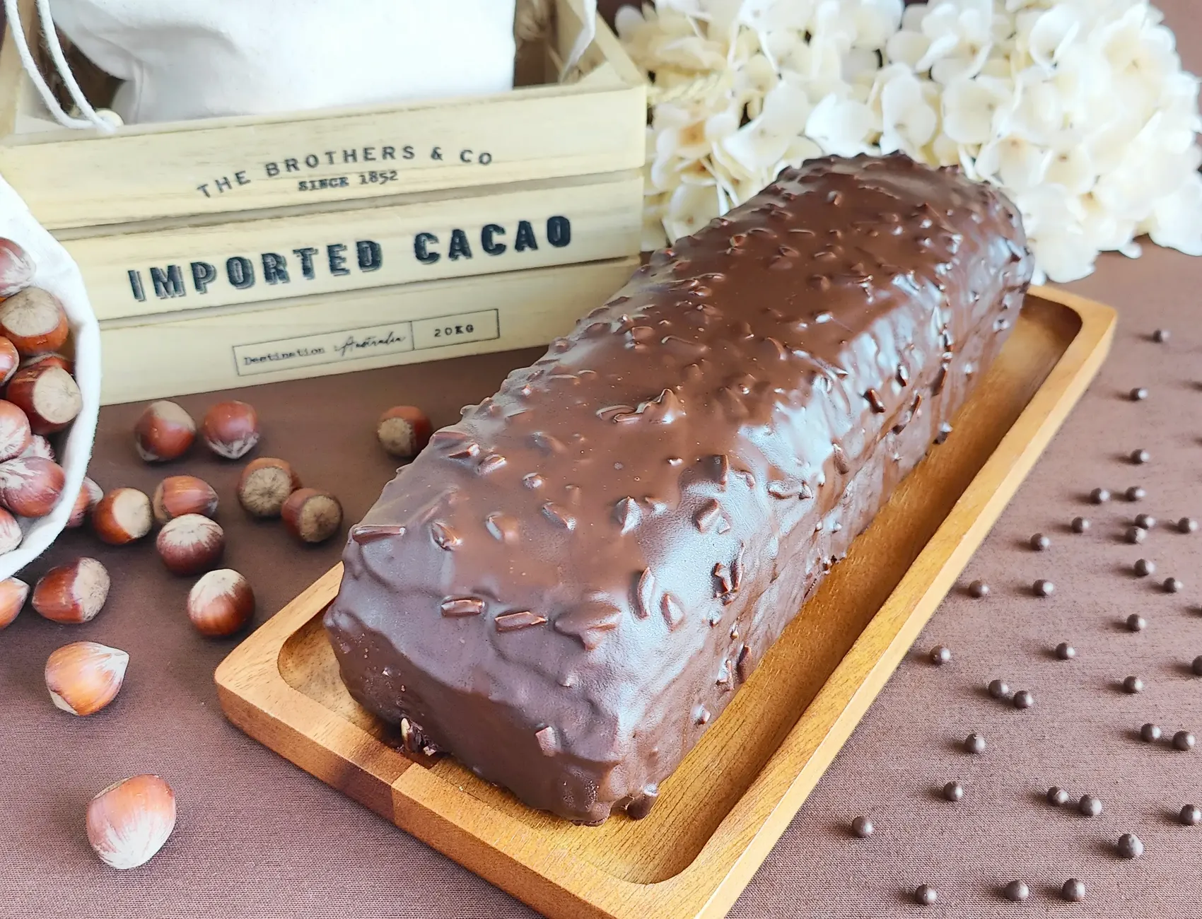 Chocolate hazelnut travel cake