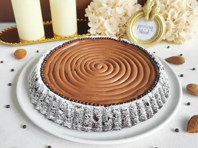 Caprese cake with chocolate coffee cream