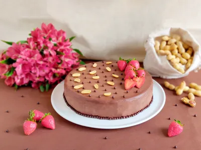 Peanut chocolate strawberry cheesecake