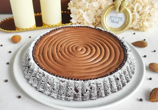 Caprese cake with chocolate coffee cream
