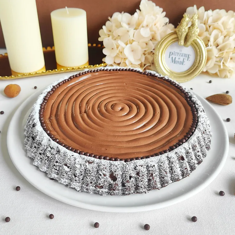 Caprese cake with chocolate coffee cream