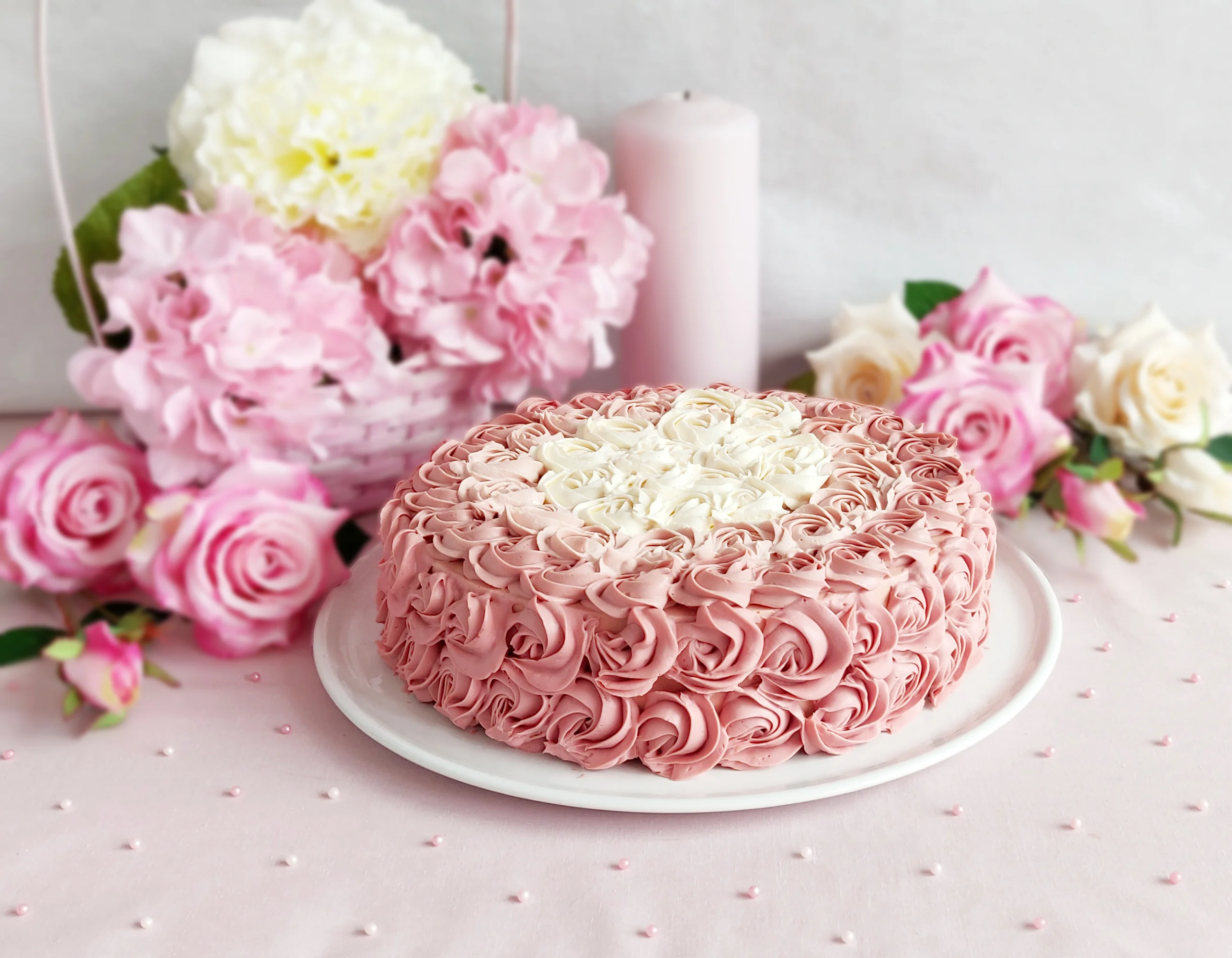 Lychee raspberry cake
