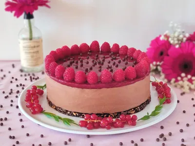 Raspberry Chocolate Cheesecake