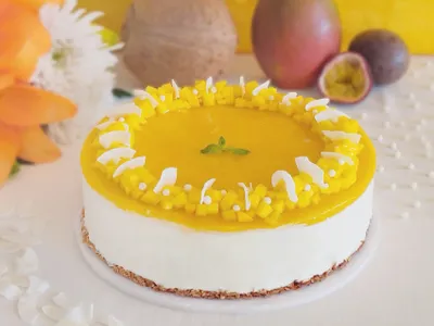 Passion fruit Mango Cheesecake