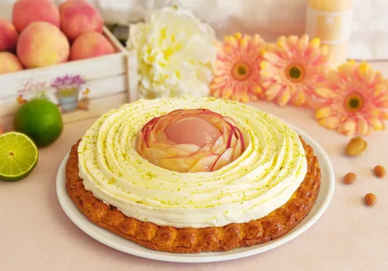 White peach lime tart