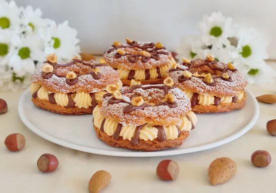 Mini Paris Brest with gianduja cream